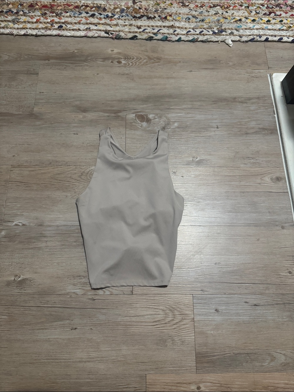 Jockey Sleeveless High-Neck Crop Tank - Light Taupe